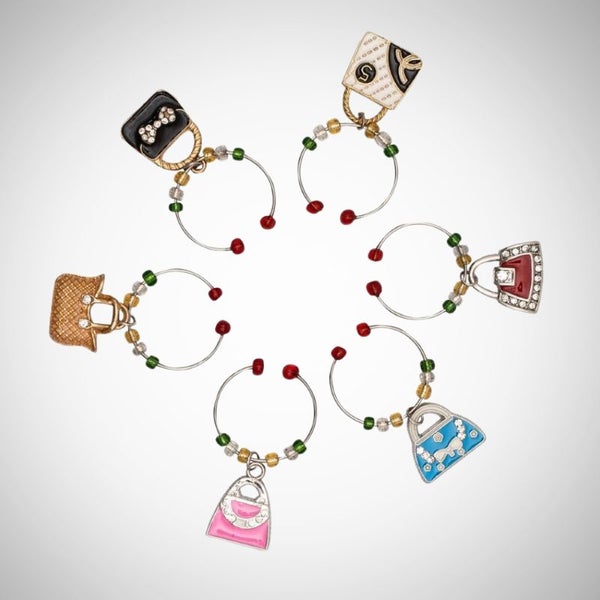 Wine Charms Set of 6 - Handbags Carousel 1