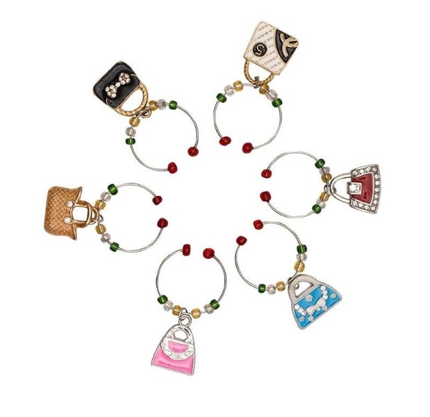 Wine Charms Set of 6 - Handbags Carousel 2