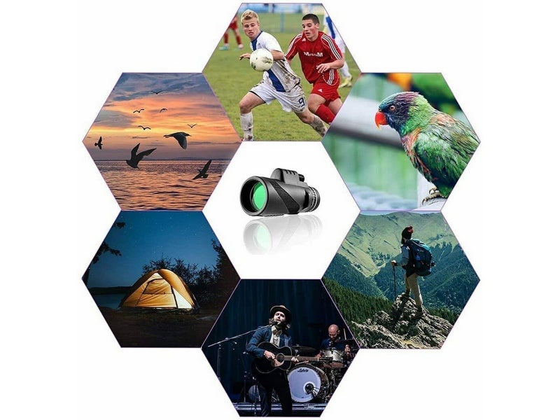 2 Sets of 10-12X Magnification HD Monocular Telescope with Phone Clip and Tripod Carousel 3