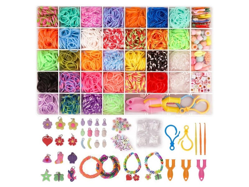 1 X Colorful Loom Bands Kit DIY Rubber Band Bracelet Making Kit with Storage Box Carousel 1
