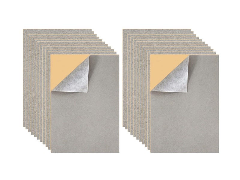 20Pcs Self-Adhesive Felt Fabric Sheets Sticky Backing Velvet Liner - Grey Carousel 1
