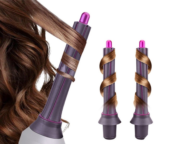 2Pcs 30mm Long Hair Curling Barrels for Dyson Airwrap Styler - Rose Red Carousel 1