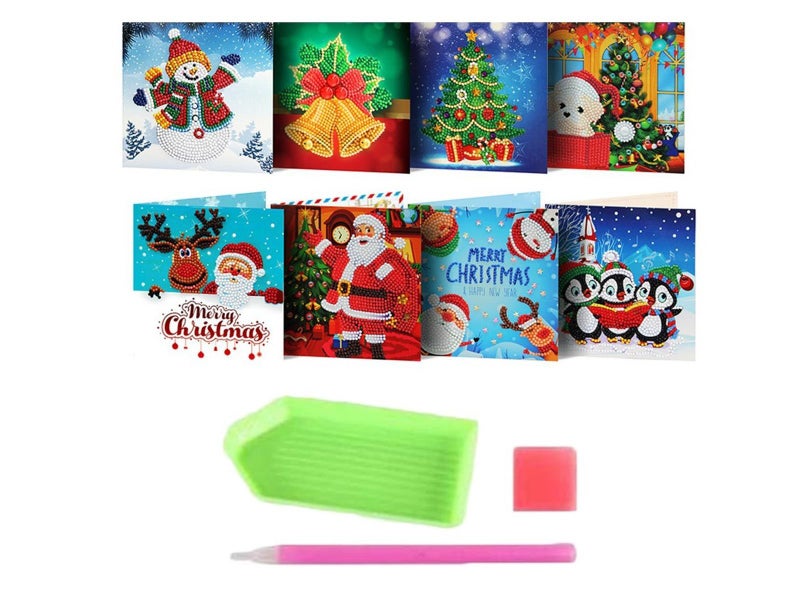 DIY Christmas Card 5D Rhinestone Diamond Painting New Year Greeting Card Kits Carousel 1