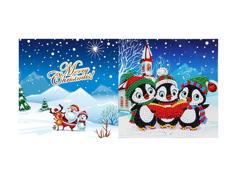 DIY Christmas Card 5D Rhinestone Diamond Painting New Year Greeting Card Kits Carousel 2