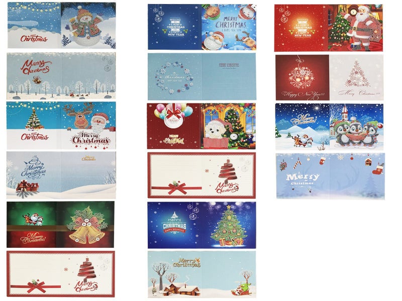 DIY Christmas Card 5D Rhinestone Diamond Painting New Year Greeting Card Kits Carousel 7