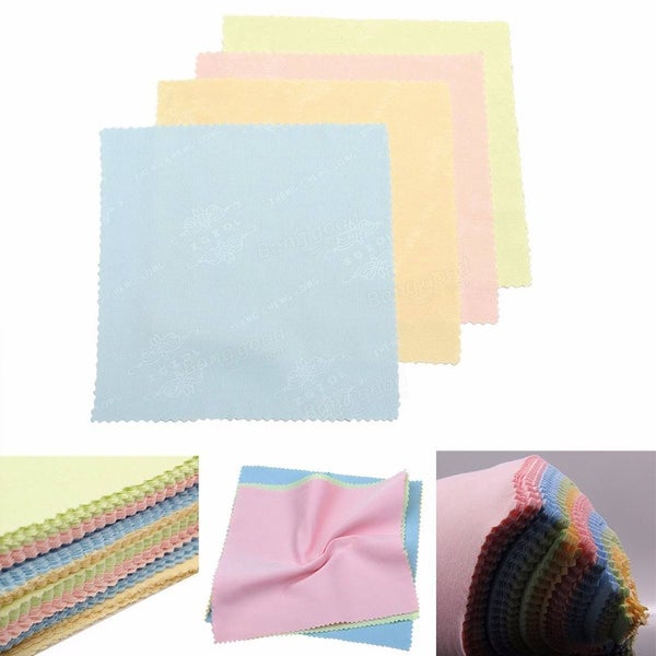 100PS Glasses Cloth Mixed Color Wipe Fiber Cleaning Cloth Polishing Carousel 6