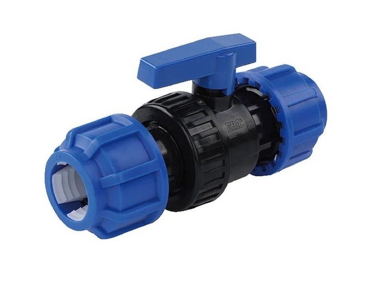 25mm Union Valve, PP Compression for Main Blue (MDPE) pipe and fittings Carousel 1