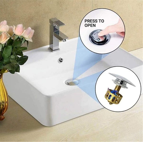 Universal Wash Basin Bounce Drain Filter Sink Pop Up Bathroom Drain Plug With Carousel 5