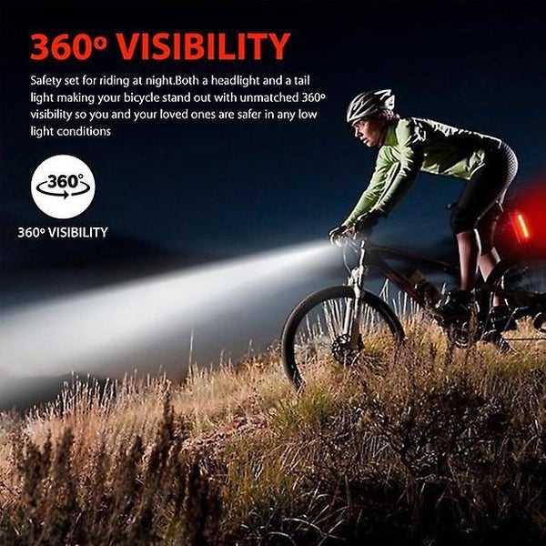 Usb Rechargeable Bike Lights Super Bright Waterproof Bicycle Headlight And Tail Carousel 2