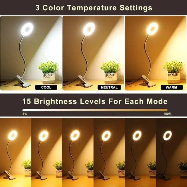 USB LED Flexible Lamp Dimming Reading Study Clip Eye Protection Table Lamp Carousel 2
