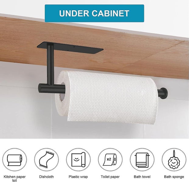 Under Cabinet Paper Towel Holders Vertical Or Horizontal Mount Self Adhesive Carousel 2