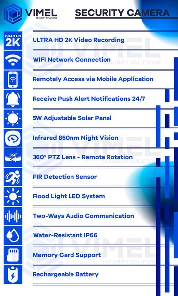 WIFI Home Alarm Security Camera 2K Panel CCTV Outdoor Carousel 2