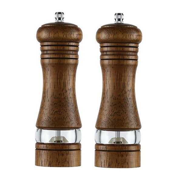 Wood Salt And Pepper Grinder Mill Set Classic Manual Salt Grinder Can Be Filled Carousel 1