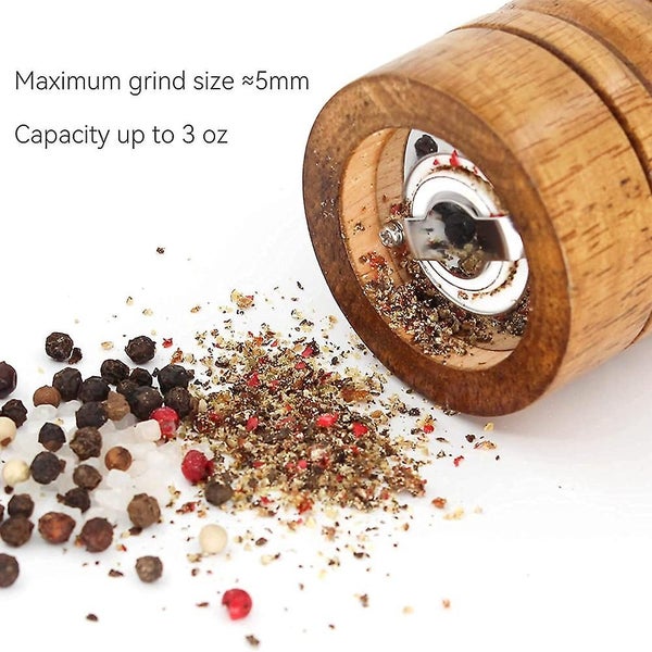 Wood Salt And Pepper Grinder Mill Set Classic Manual Salt Grinder Can Be Filled Carousel 5