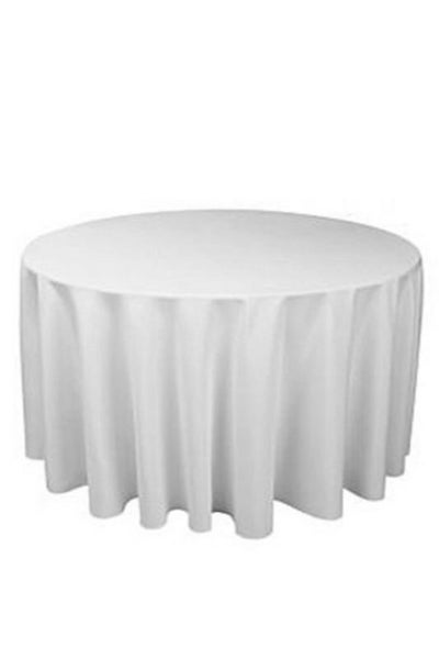 Polyester Round Table Cover (Overlocked) - White - Set of 5 Carousel 1