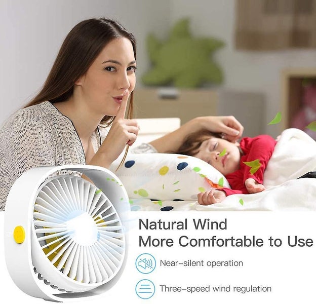Usb Table Fan 12.3cm Mini Desk Fan 1.2 Meter Cable Portable And Powerful Wh Carousel 2