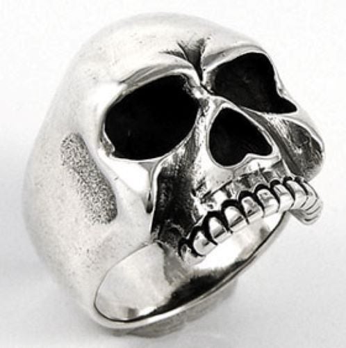 Keith Richards Solid Sterling Silver 925 Skull Ring Sz 14.5 - Large Size Carousel 1