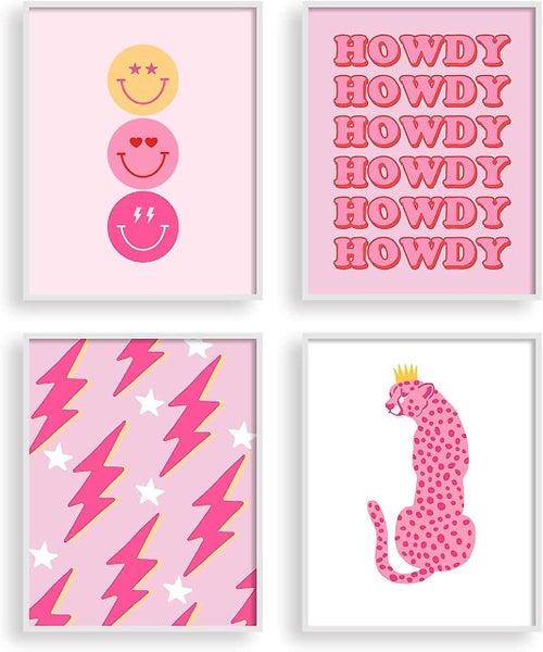 Wall Art For Teen Girls Bedroom Pink College Dorm Room Posters Trendy Wall Deco Carousel 1