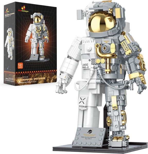 Spaceman Building Set- White n Gold- 900 bricks -Lego fans-Collectible Build Carousel 1