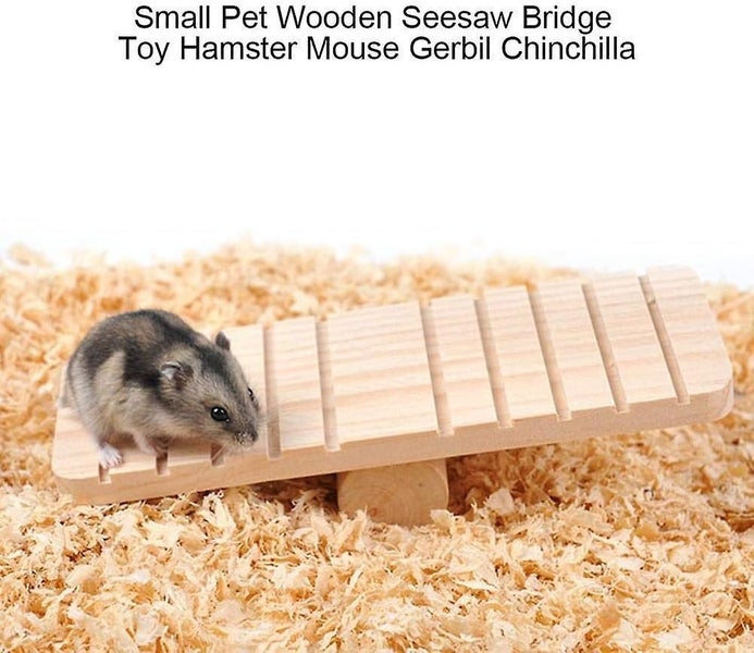 Wooden Rocking Chair Hamster Toy Small Animal Game House Cage Chewing Toy Pet A Carousel 2
