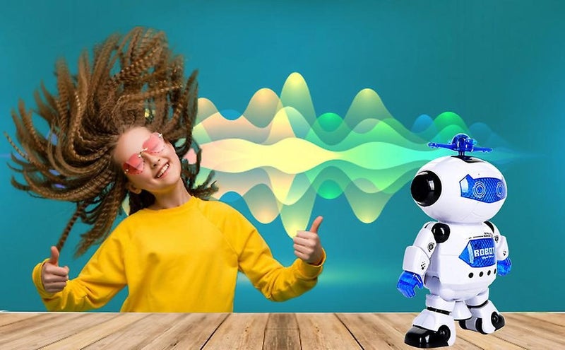 Walking Dancing Robot Toys For Kids 360 Body Spinning Robot Toy With Led Light Carousel 4