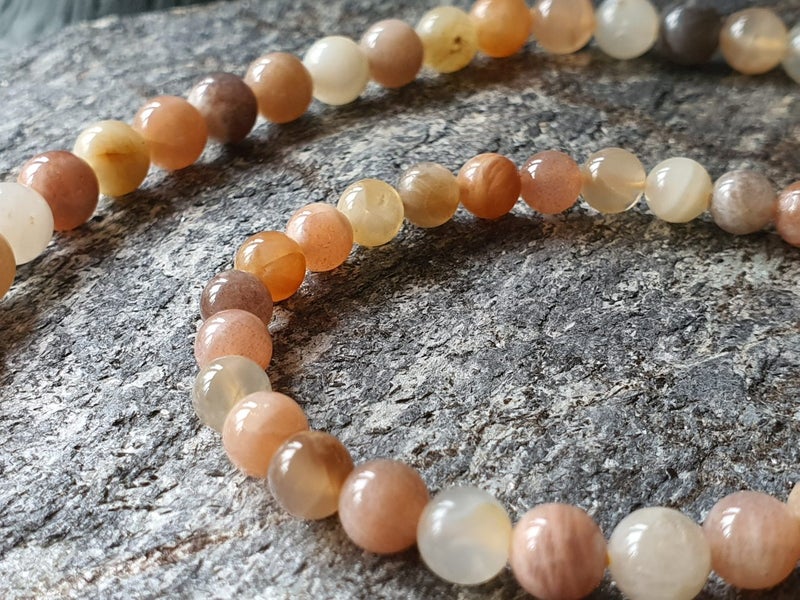 MOONSTONE CRYSTAL BEADED NECKLACE & BRACELET INNER PEACE & HARMONY (NZ MADE) Carousel 2