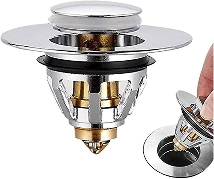 Universal Edition Stainless Steel Bullet Core Push Type No Overflow Pop Up Sink Carousel 1