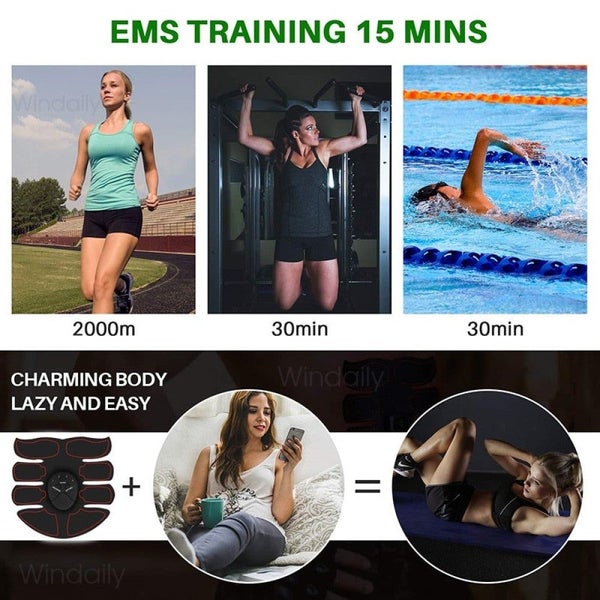 Wireless Electric EMS Muscle Stimulator Toner ABS Abdominal Hip Body Slimming... Carousel 7