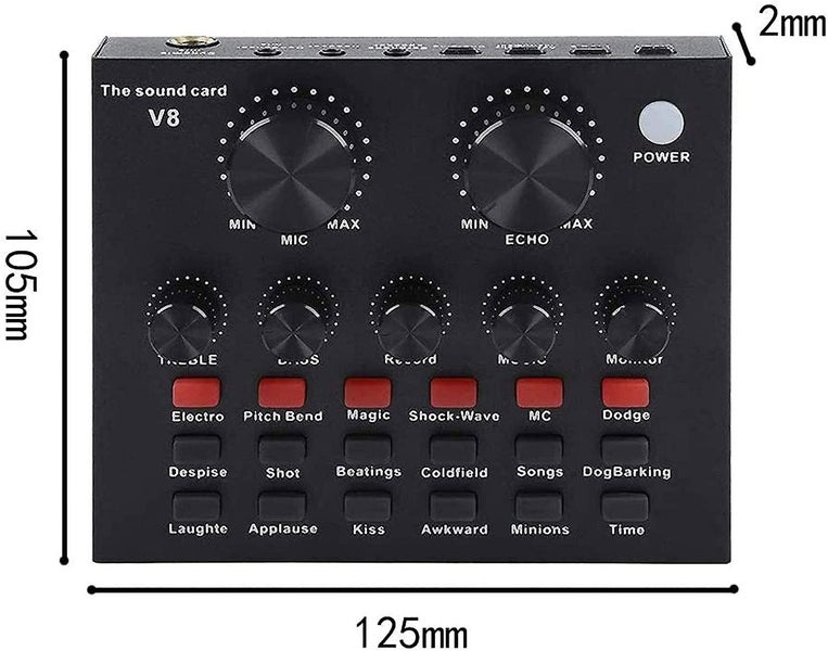 V8 Sound Card Microphone Computer Mobile Phone Ipad Ps4 Voice Changer Sound Ca Carousel 1
