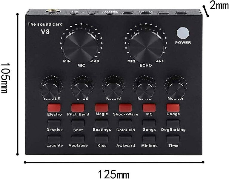 V8 Sound Card Microphone Computer Mobile Phone Ipad Ps4 Voice Changer Sound Ca Carousel 2