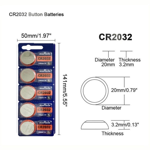 muRata ex SONY 5pcs 3V CR2032 Button Batteries CR 2032 Lithium Battery63002603421697111
