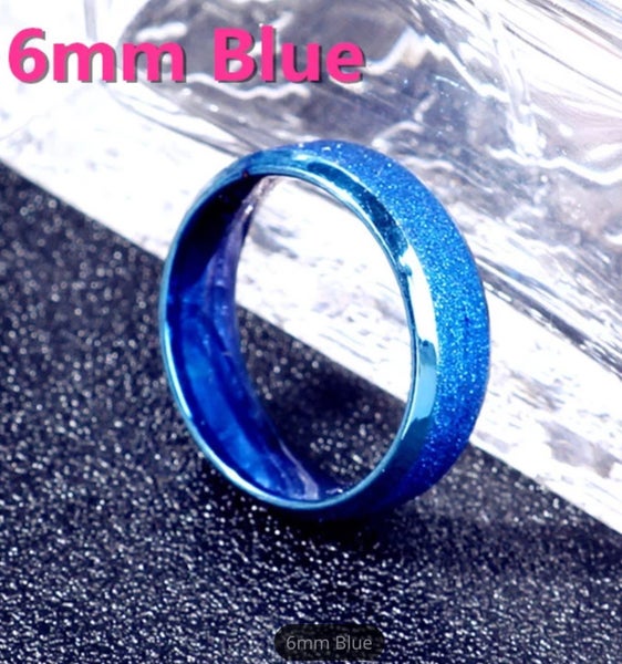 Rose Gold Brush Finish Titanium Stainless Steel Wedding Engagement Ring- New Carousel 1