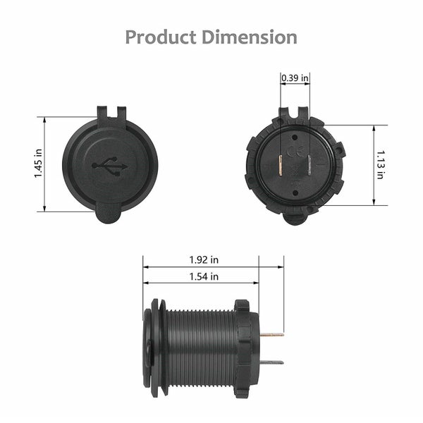 USB Car Charger Power Socket Outlet 12V 1A & 2.1A62863853811586112