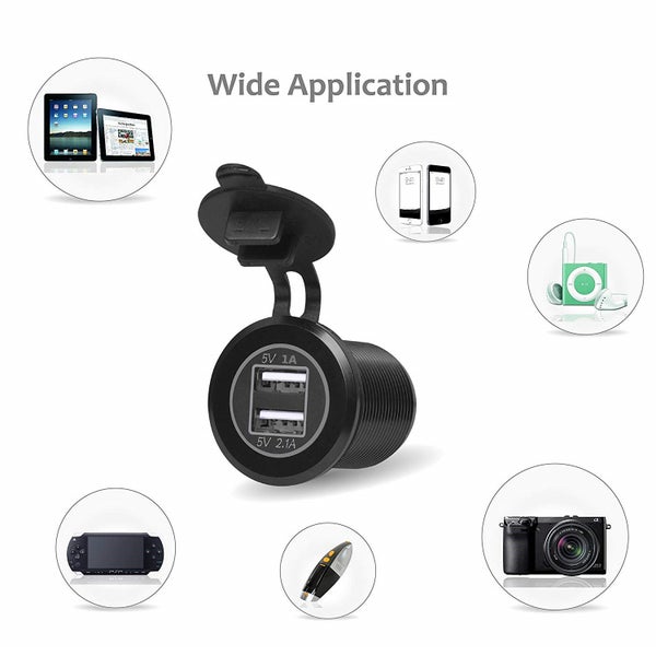 USB Car Charger Power Socket Outlet 12V 1A & 2.1A62863853811586113