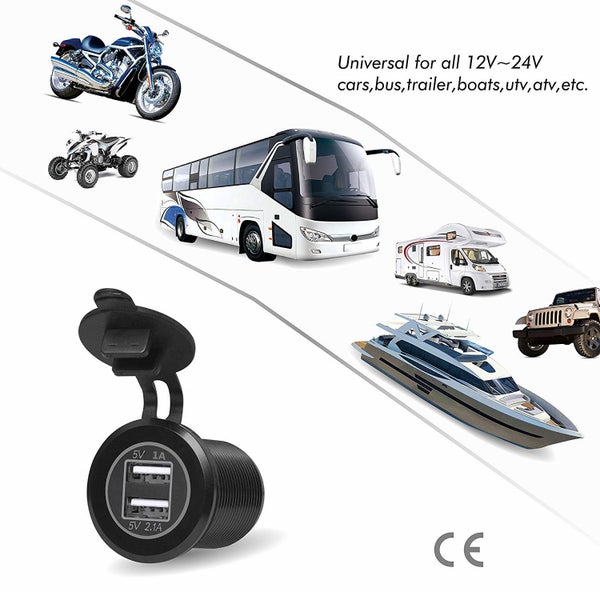 USB Car Charger Power Socket Outlet 12V 1A & 2.1A62863853811586114