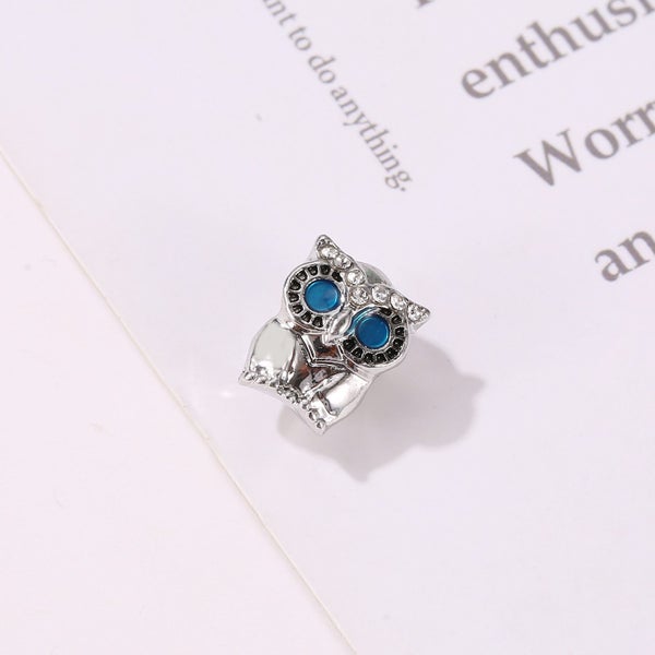$1 reserve Enchanting Silver alloy Owl Charm with Sparkling Blue Eyes Carousel 5