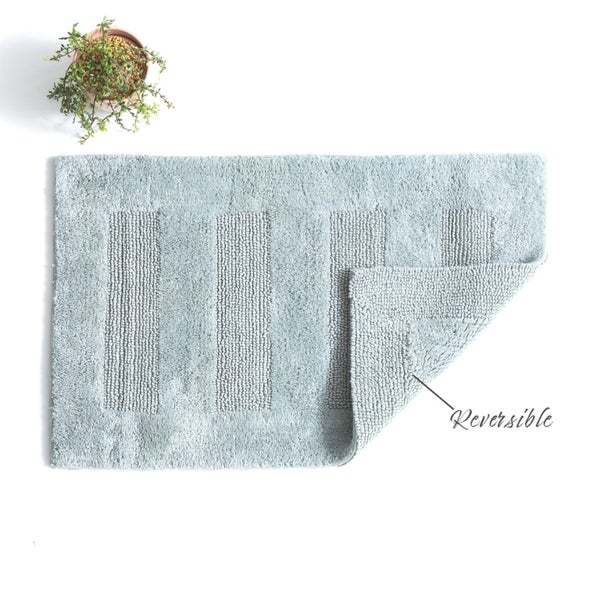 Cotton Reversible Bath Mat Retreat Silver Carousel 1