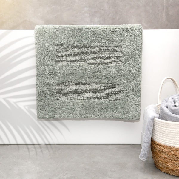 Cotton Reversible Bath Mat Retreat Silver Carousel 2