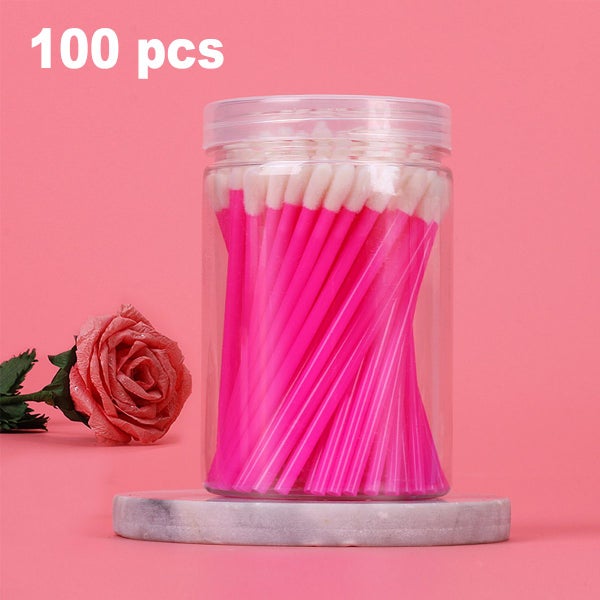 100Pcs Lip Brushes Disposable Lipstick Wards with Container (Rose) Carousel 1