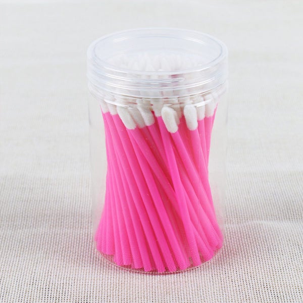 100Pcs Lip Brushes Disposable Lipstick Wards with Container (Rose) Carousel 2