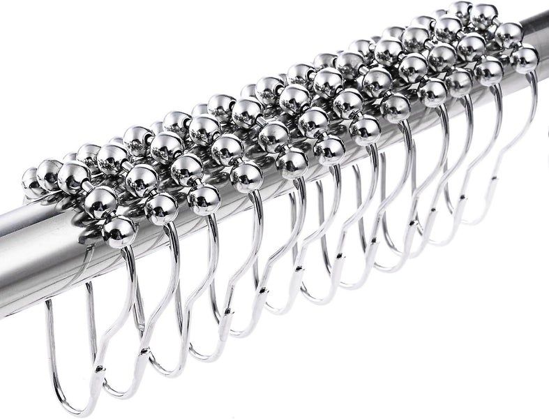 12 Pieces Shower Curtain Hooks Shower Curtain Rings Stainless Steel For Shower Carousel 1