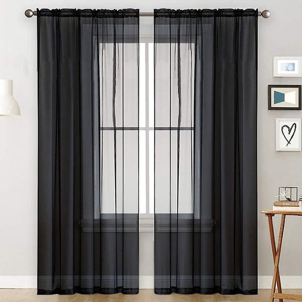 Curtains Set Of 2 Sheer Curtains Bedroom Ventilation Decoration Carousel 1