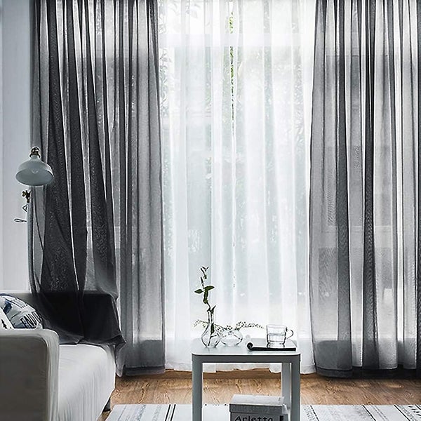 Curtains Set Of 2 Sheer Curtains Bedroom Ventilation Decoration Carousel 2