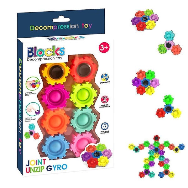 8pcs Variety Building Blocks Fingertip Gyro Infinite Splicing Building Blocks B Carousel 1