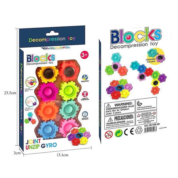 8pcs Variety Building Blocks Fingertip Gyro Infinite Splicing Building Blocks B Carousel 5