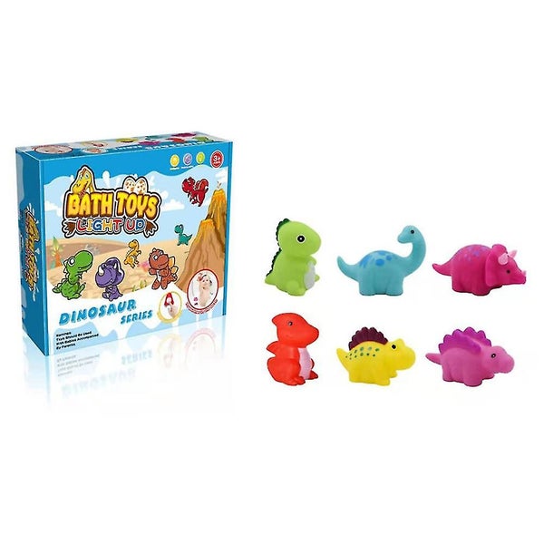 6pcs/set Water Toys Cartoon Mini Light Up Dinosaur Toy Floating Bath Toys For K Carousel 1
