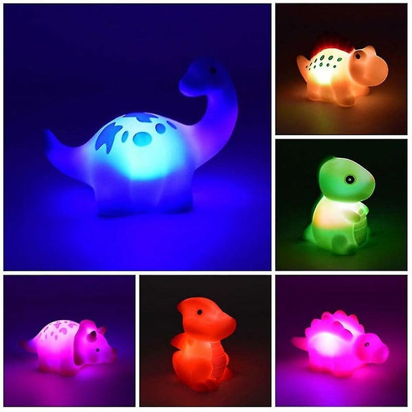 6pcs/set Water Toys Cartoon Mini Light Up Dinosaur Toy Floating Bath Toys For K Carousel 5