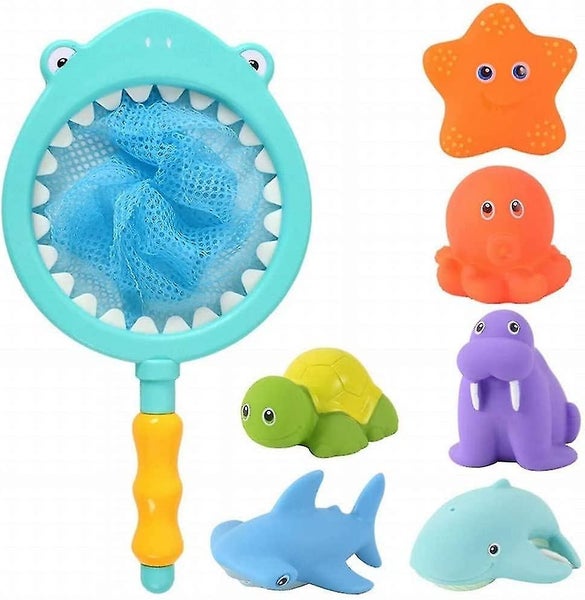 Baby Bath Toy Lion Spray Net Fishing Fish Shark Children's Animal Pinch Music F Carousel 1