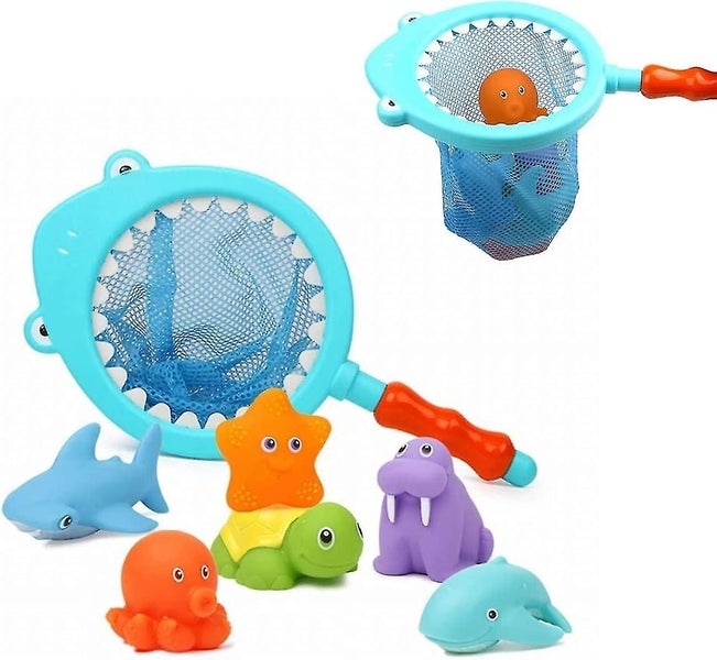 Baby Bath Toy Lion Spray Net Fishing Fish Shark Children's Animal Pinch Music F Carousel 2