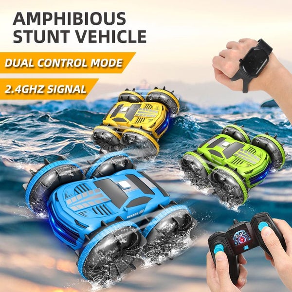 360 Degree Rotating 2.4GHz Land Water 2in1 RC Stunt Vehicle Amphibious Car Boat Carousel 1